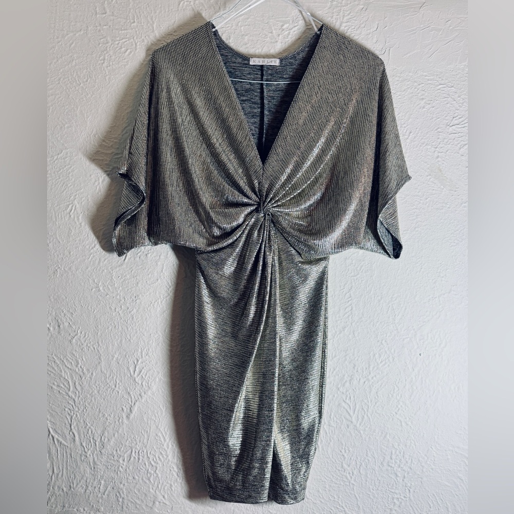 Karlie Shimmering Gray Dress